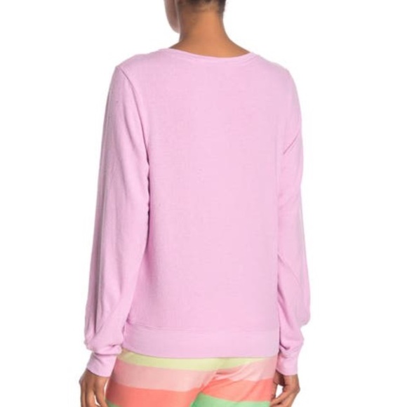 Wildfox My Yoga Baggy Pink Beach Sweatshirt Size XL - Picture 2 of 8
